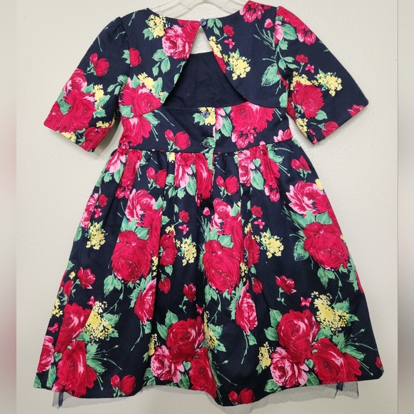Janie and Jack Girl Dresses Navy Floral Dress - Picture 3 of 6